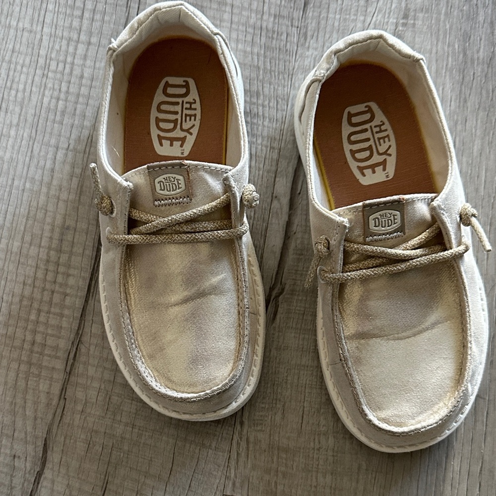 Hey Dude Kids Metallic Gold